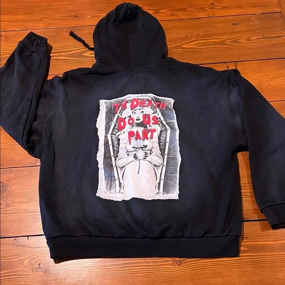 Boys Lie - Til Death Do Us Part - Coord Hoodie & Joggers Black - Size M/L & L - Picture 4 of 14